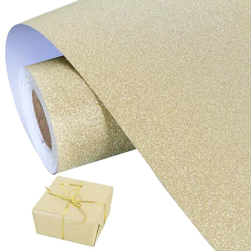 Glittering Gold Gift Wrap Paper (17"x32.8ft)