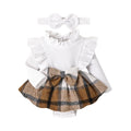 Chic Baby Girl Ruffled Romper Dress & Headband Set 6-9M