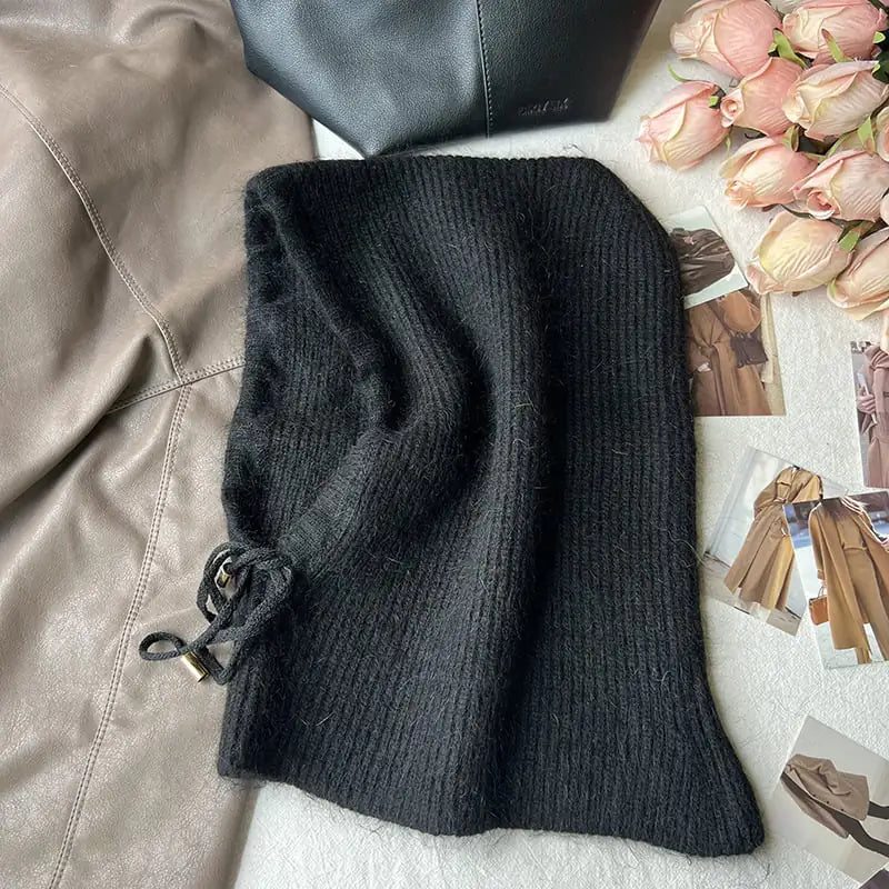 Long Rabbit Fur Scarf and Hat Set