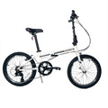 The Campo Fold — ZiZZO 20" 7-Speed Bike with Adjustable Stem (White)