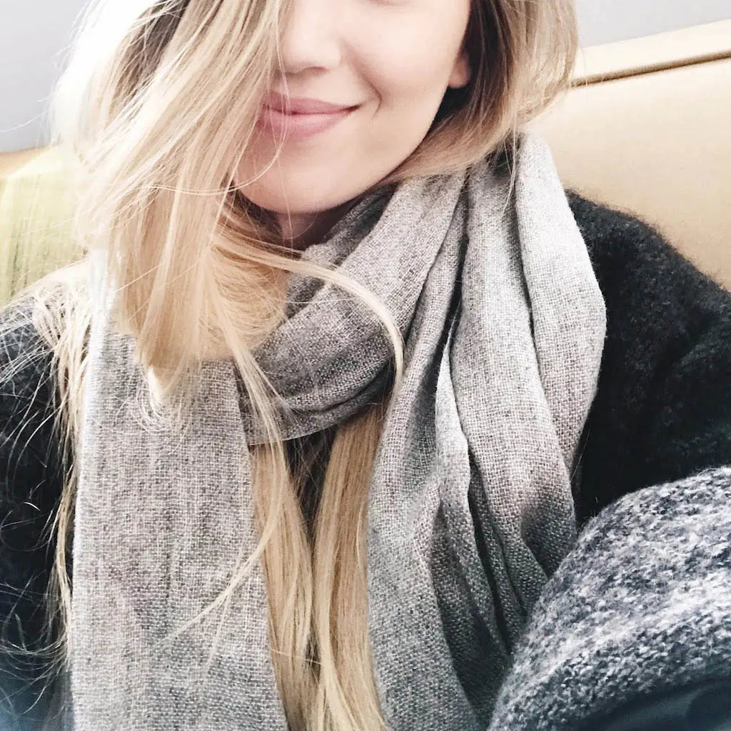 Heathered Cashmere Handwoven Scarf