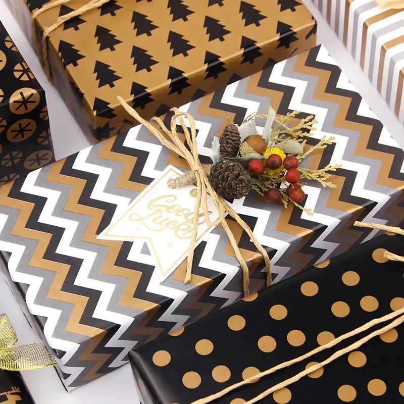 Elegant Bronze Gold Dot Wrapping Paper