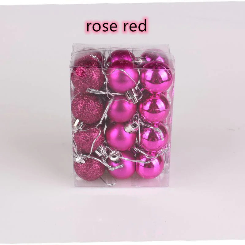 Mini Sparkle Ball Ornament Set (24-Pack / 3 cm)