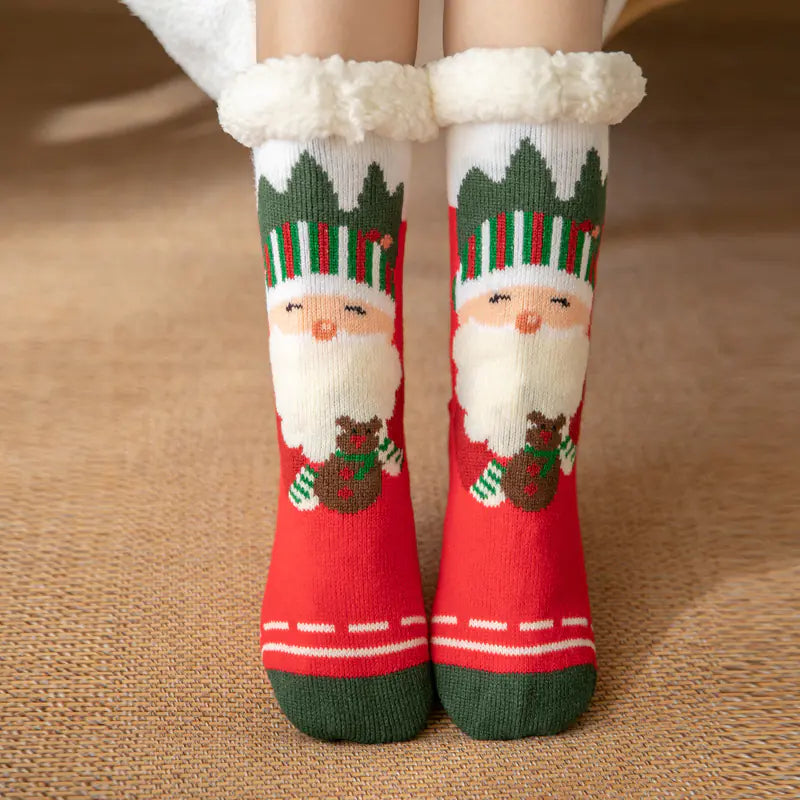 Cozy Winter Holiday Fleece Socks