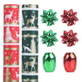 Joyful Yuletide Gift Wrap Bundle - Trees, Reindeer & Snowflakes
