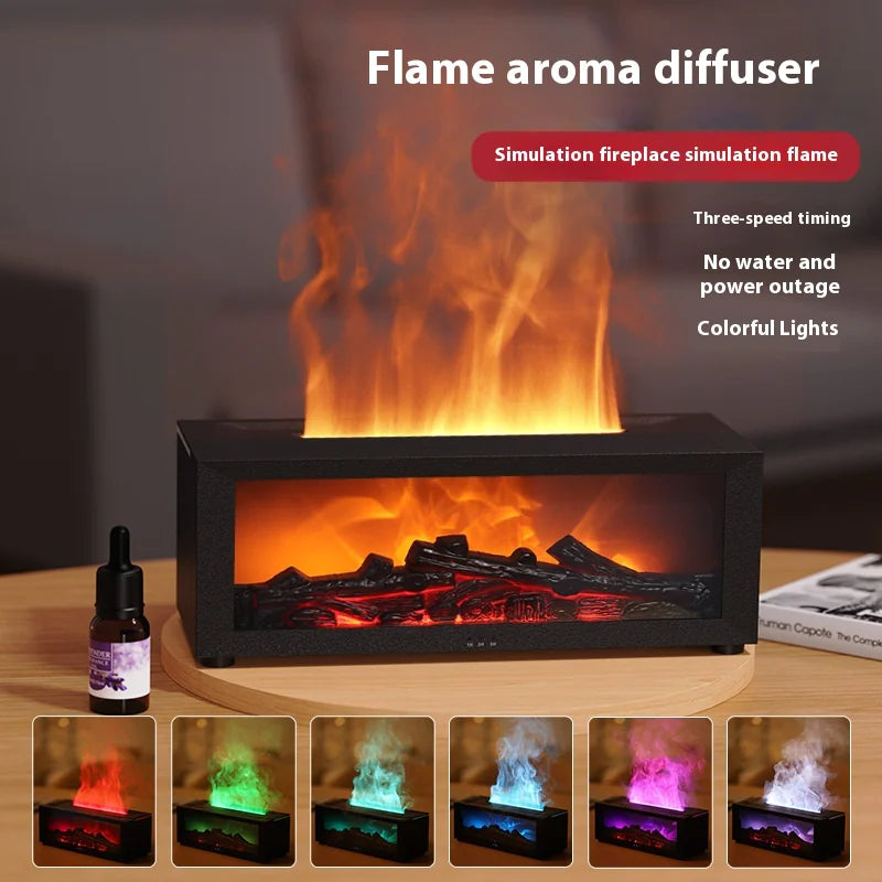 LumiFlame Colorful Essential Oil Diffuser — Flame Aromatherapy Machine, LED Mood Light, Scent Diffuser for Home, Gift for Her, Relaxation