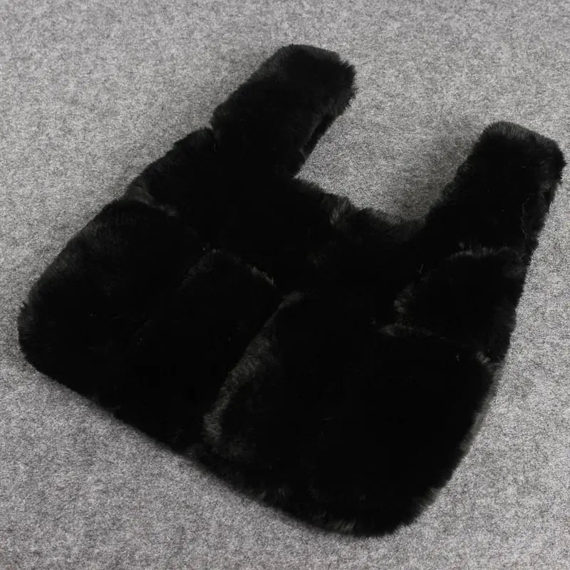 Faux Rabbit Fur Tote Bag