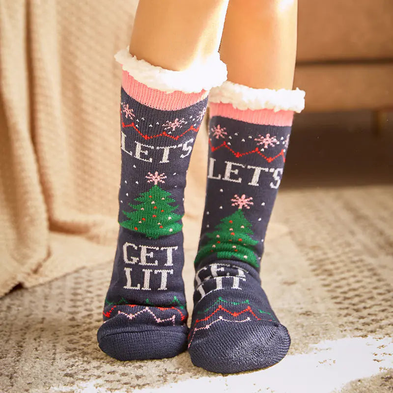 Cozy Winter Holiday Fleece Socks