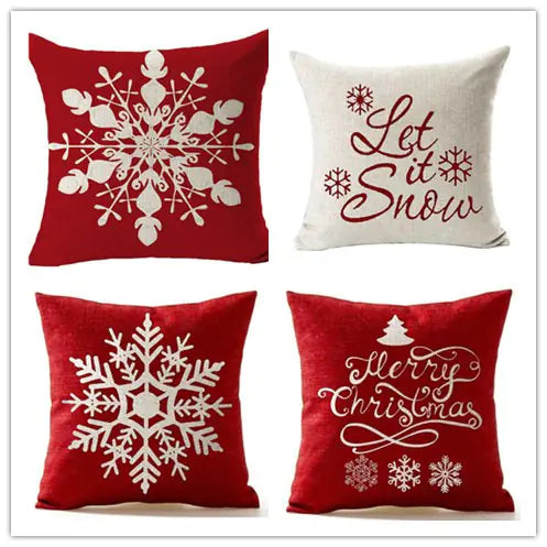 Festive Snowflake Cushion Cover