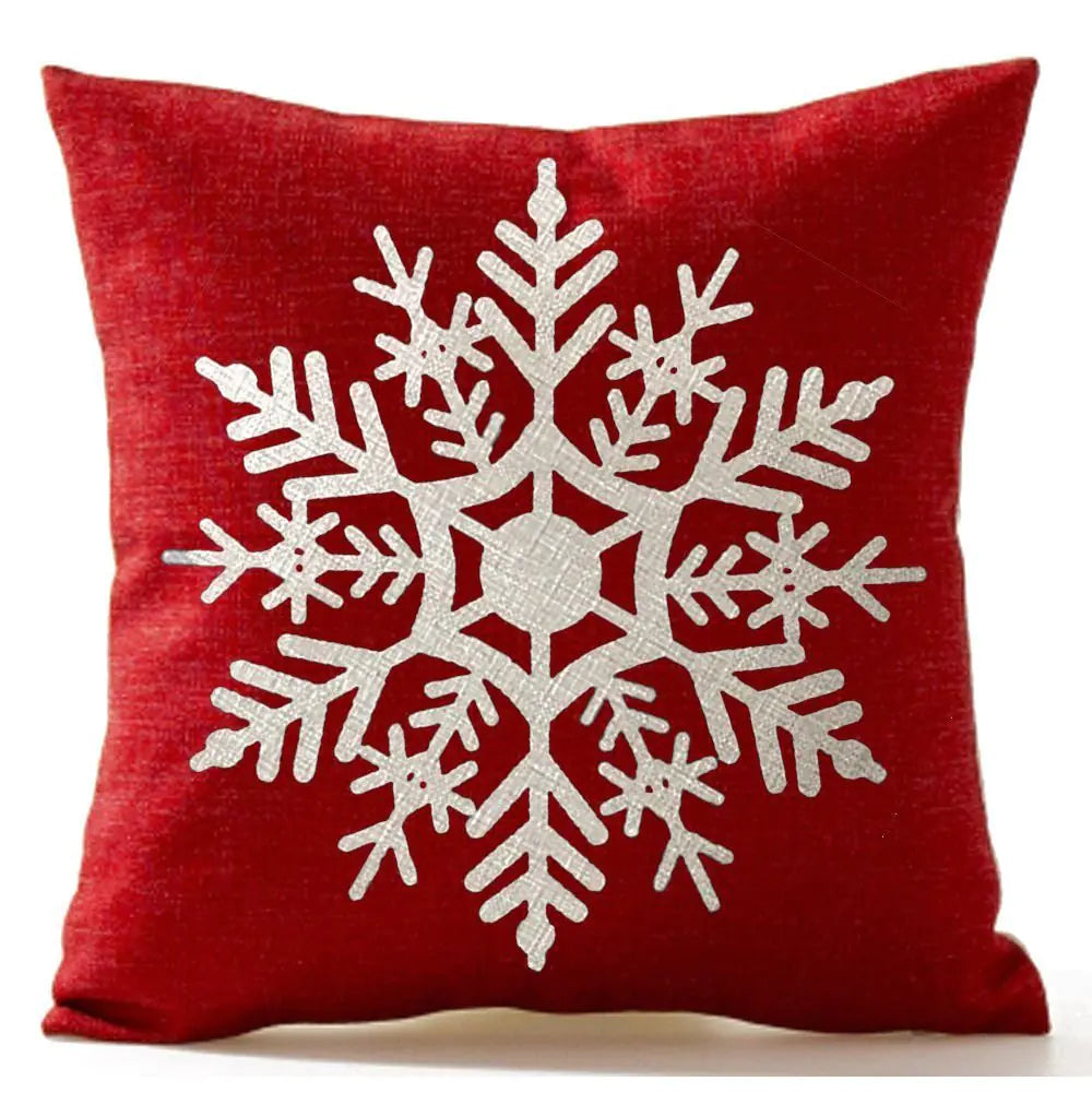 Festive Snowflake Cushion Cover