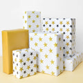 Stellar Wrap Set — 12 Sheets with Gold Star Motifs
