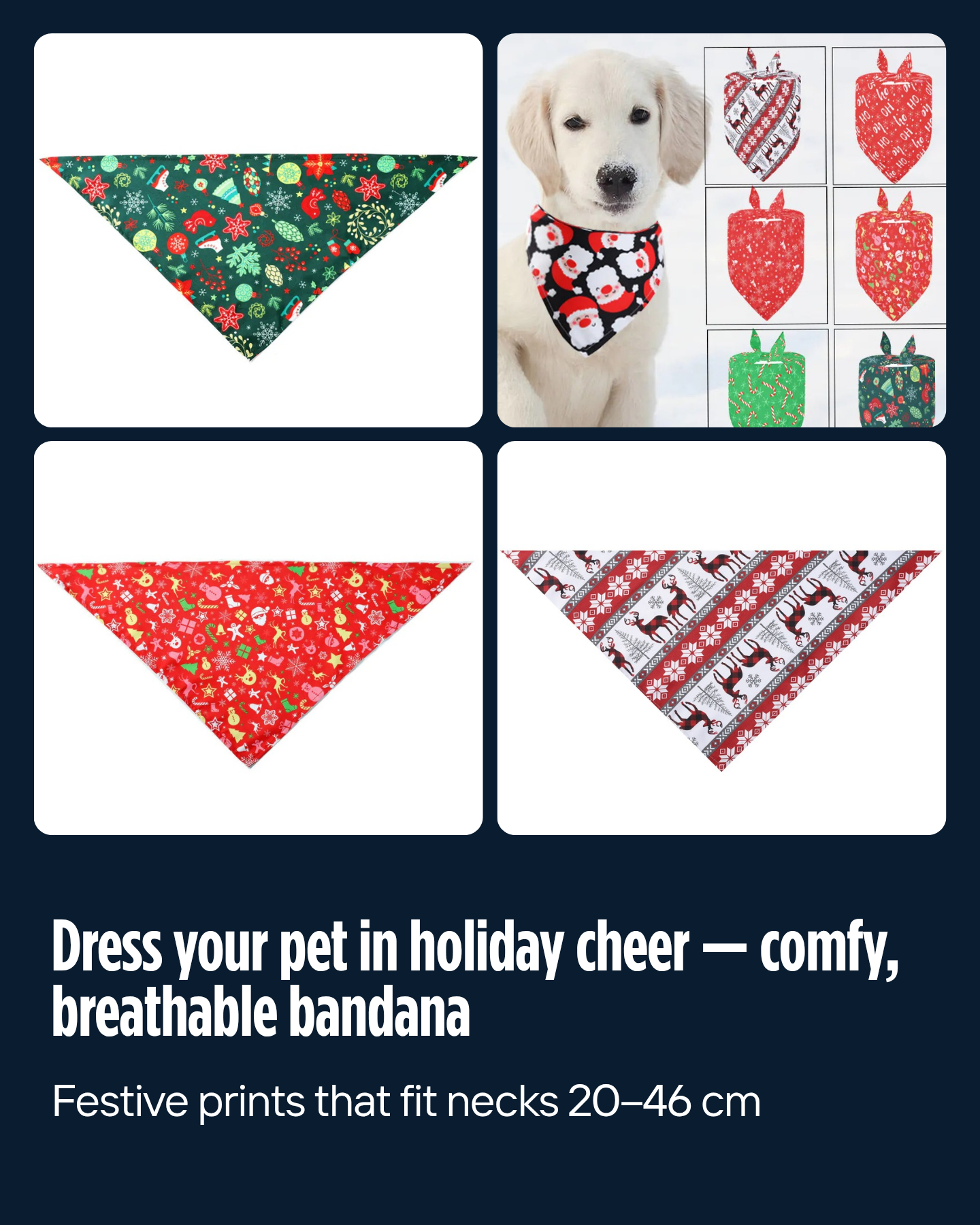 Holiday Cheer Pet Scarf - Festive Design for Pets
