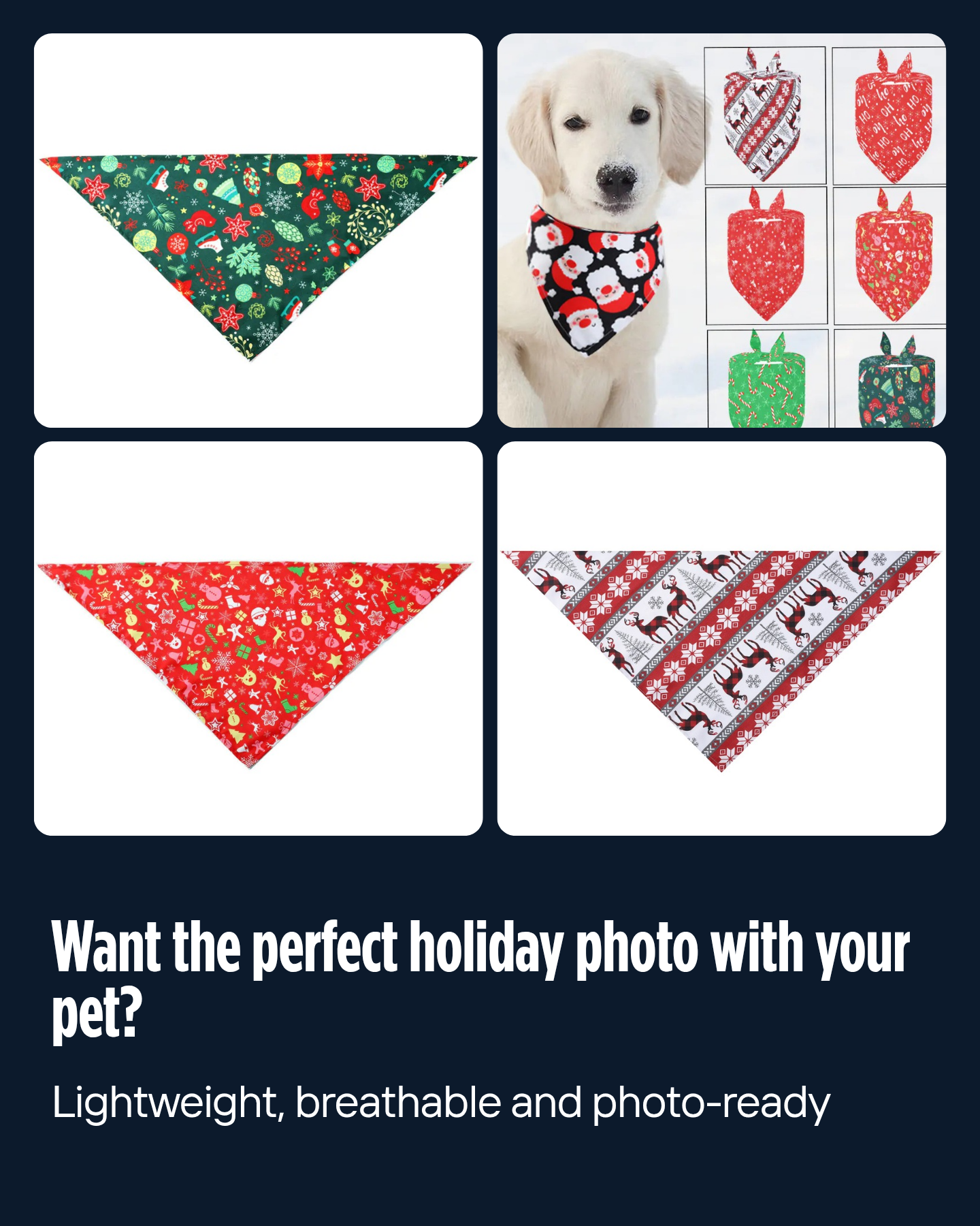 Holiday Cheer Pet Scarf - Festive Design for Pets