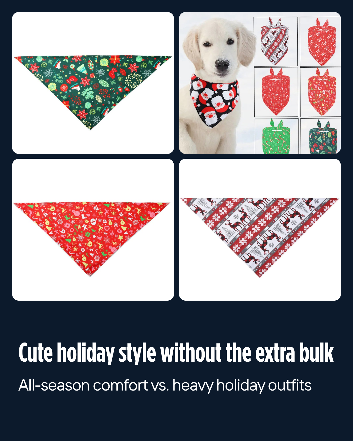 Holiday Cheer Pet Scarf - Festive Design for Pets