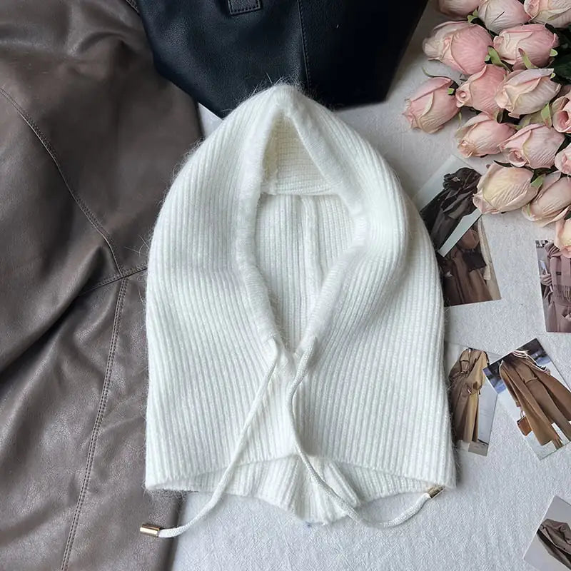 Long Rabbit Fur Scarf and Hat Set