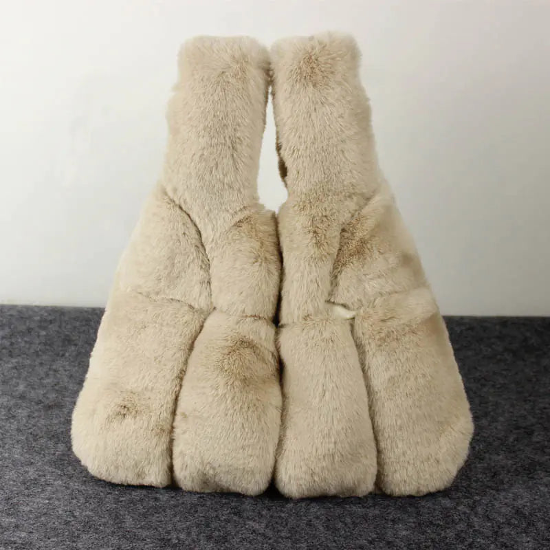 Faux Rabbit Fur Tote Bag