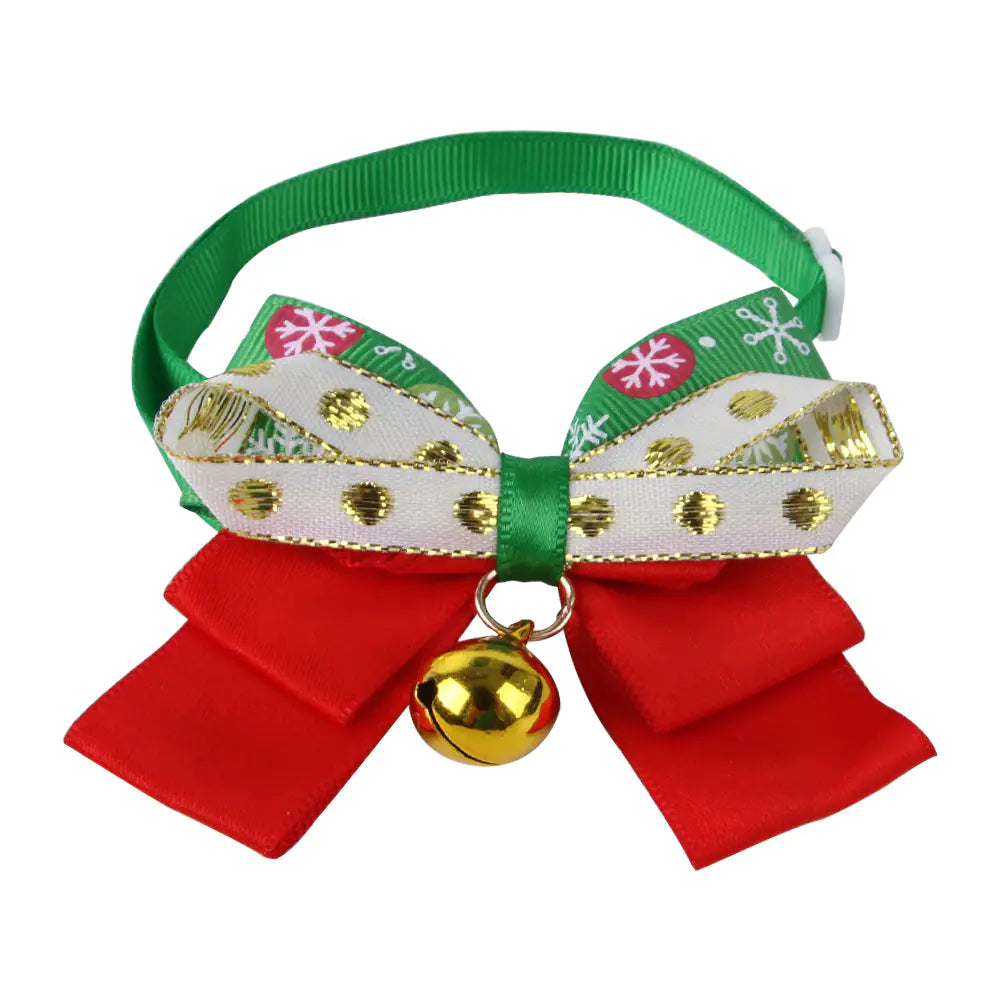 Festive Snowflake Dog Collar with Bow