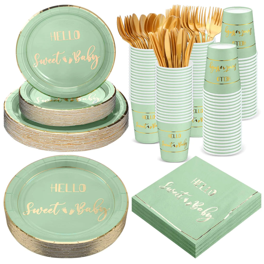 GreenFresh Baby Shower Set — Dinnerware for 50 Guests
