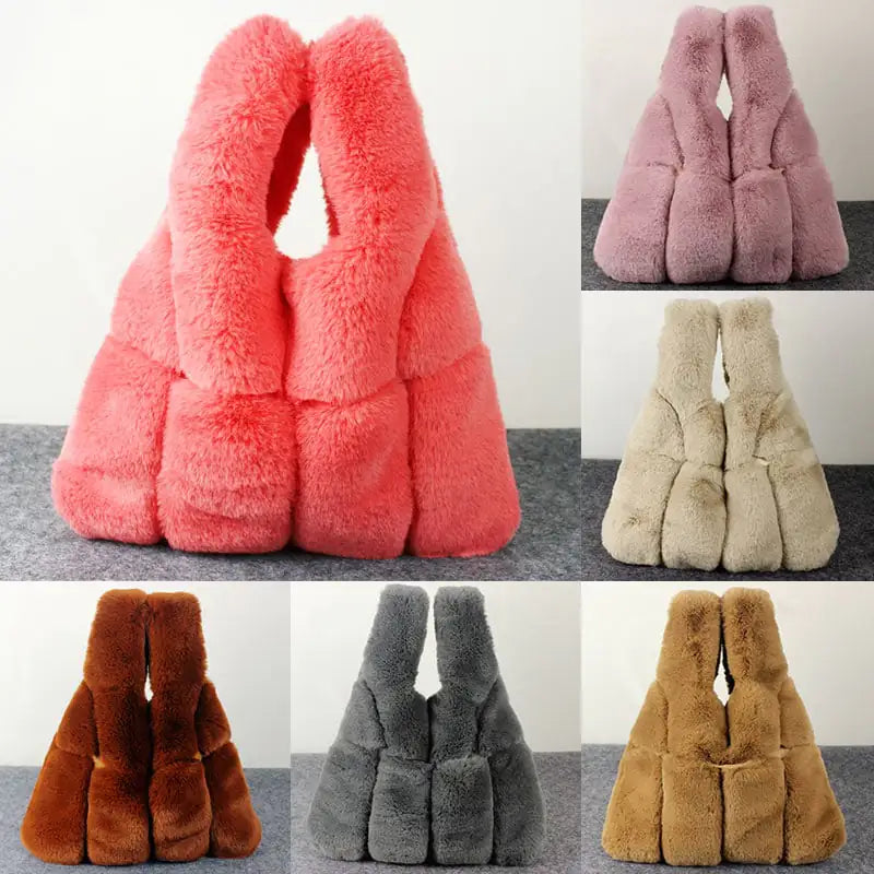 Faux Rabbit Fur Tote Bag
