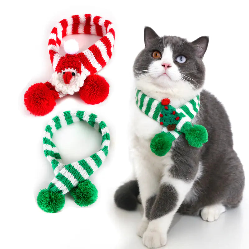 Festive Woolen Pet Christmas Scarf