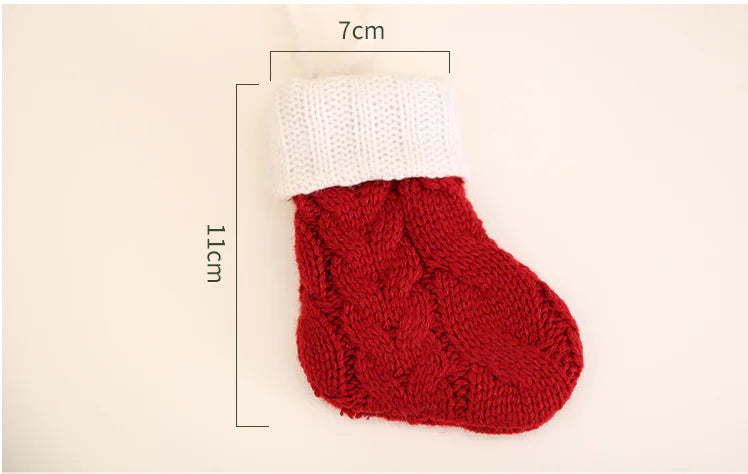 Festive Knit Stockings & Table Decor Set