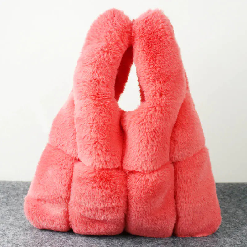 Faux Rabbit Fur Tote Bag