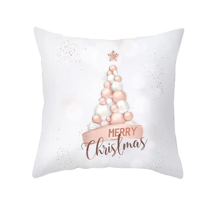 Peach Velvet Snowflake Cushion Cover