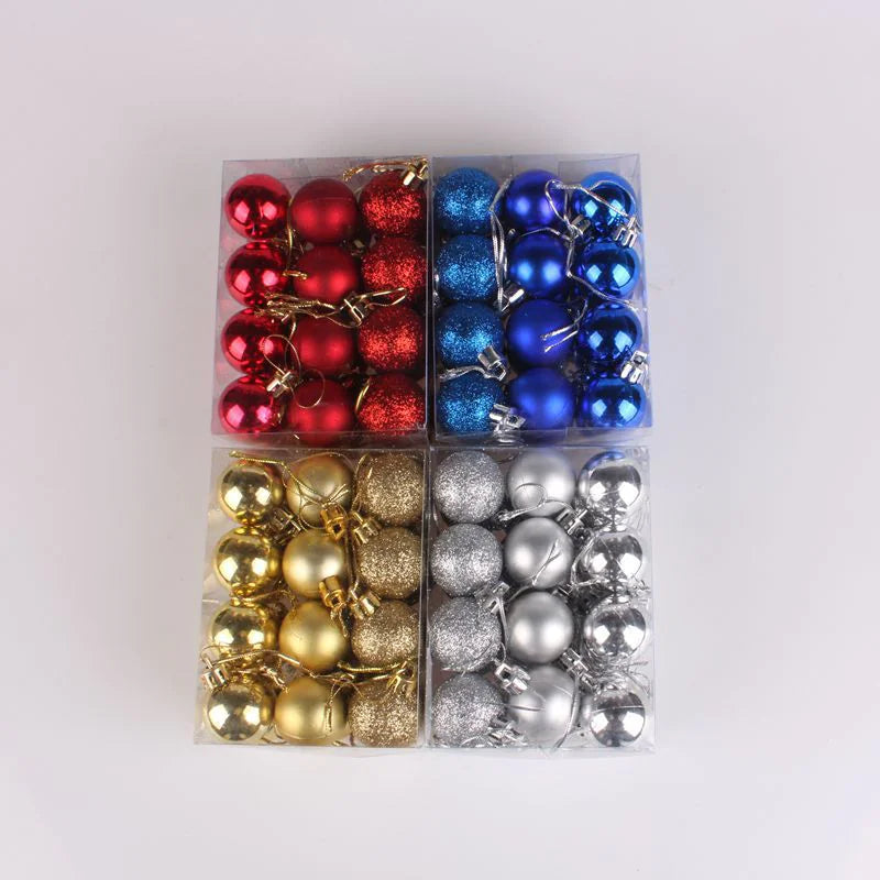 Mini Sparkle Ball Ornament Set (24-Pack / 3 cm)