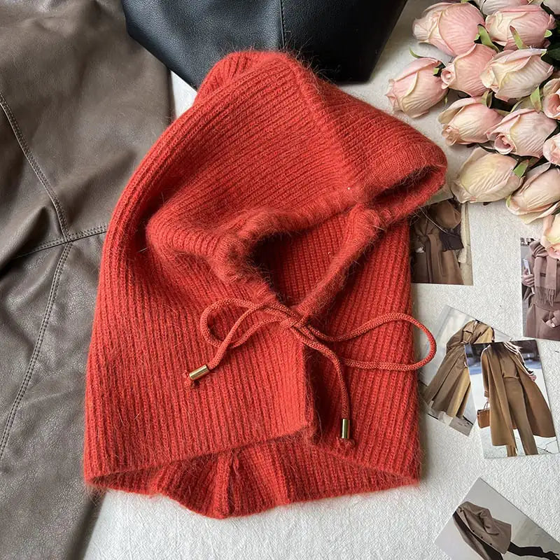 Long Rabbit Fur Scarf and Hat Set