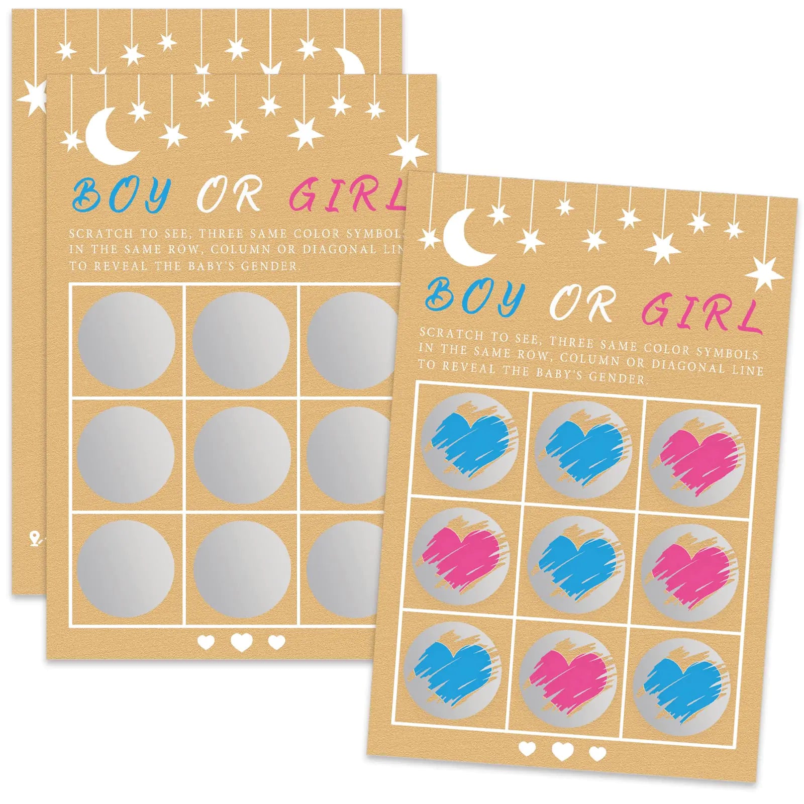 “It’s a Boy” Scratch-Off Game — Tic Tac Toe Gender Reveal Cards (25-Pack