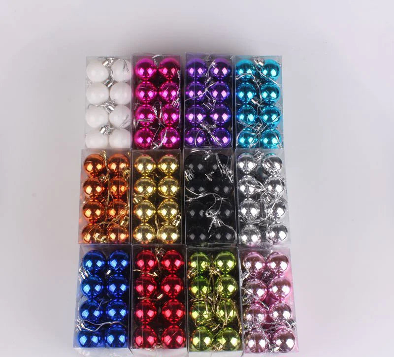 Mini Sparkle Ball Ornament Set (24-Pack / 3 cm)