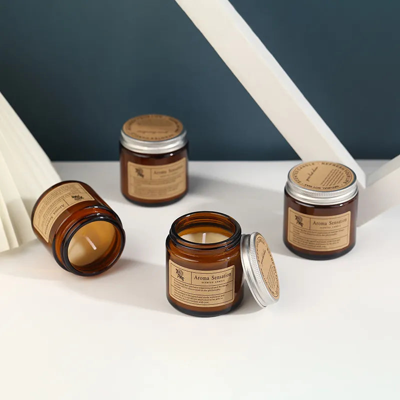 Brown Glass Aromatherapy Candle