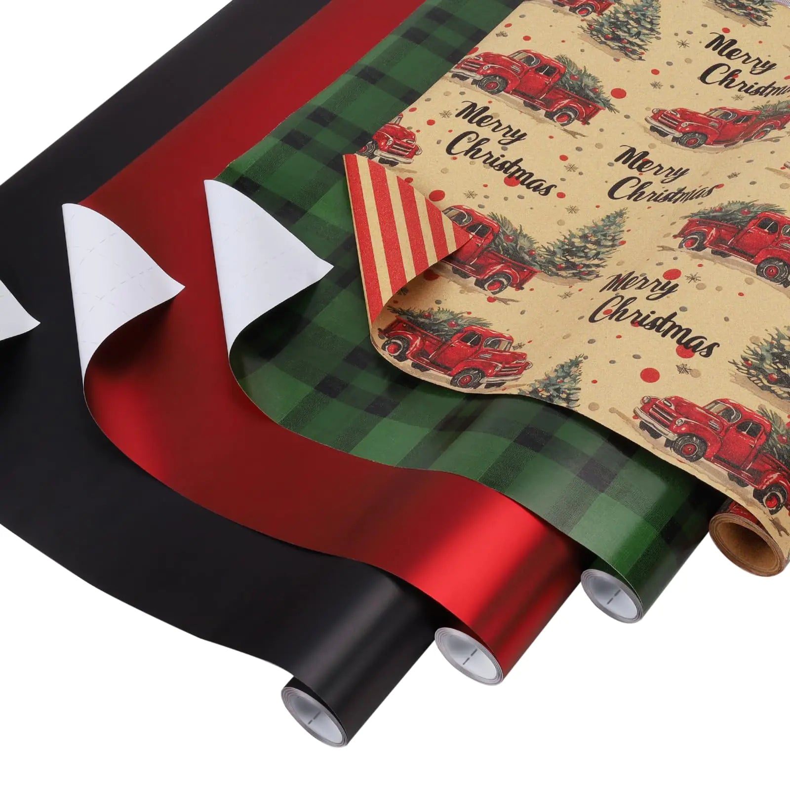 Holiday Haul Wrap Set — Truck-Themed Rolls + Gift Accents