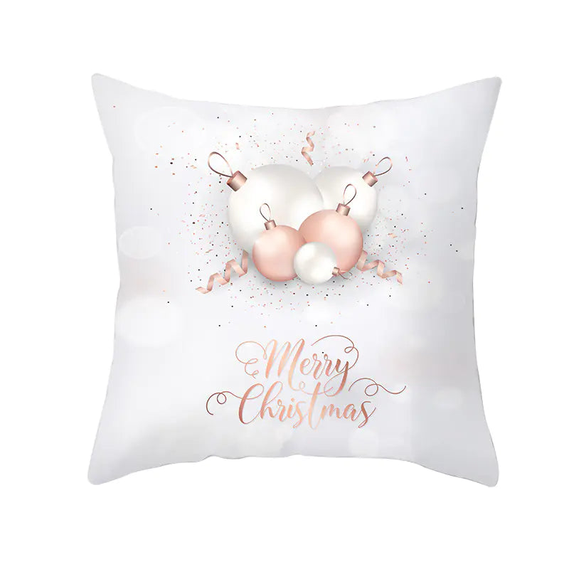 Peach Velvet Snowflake Cushion Cover