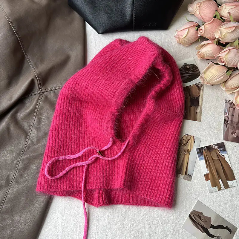 Long Rabbit Fur Scarf and Hat Set