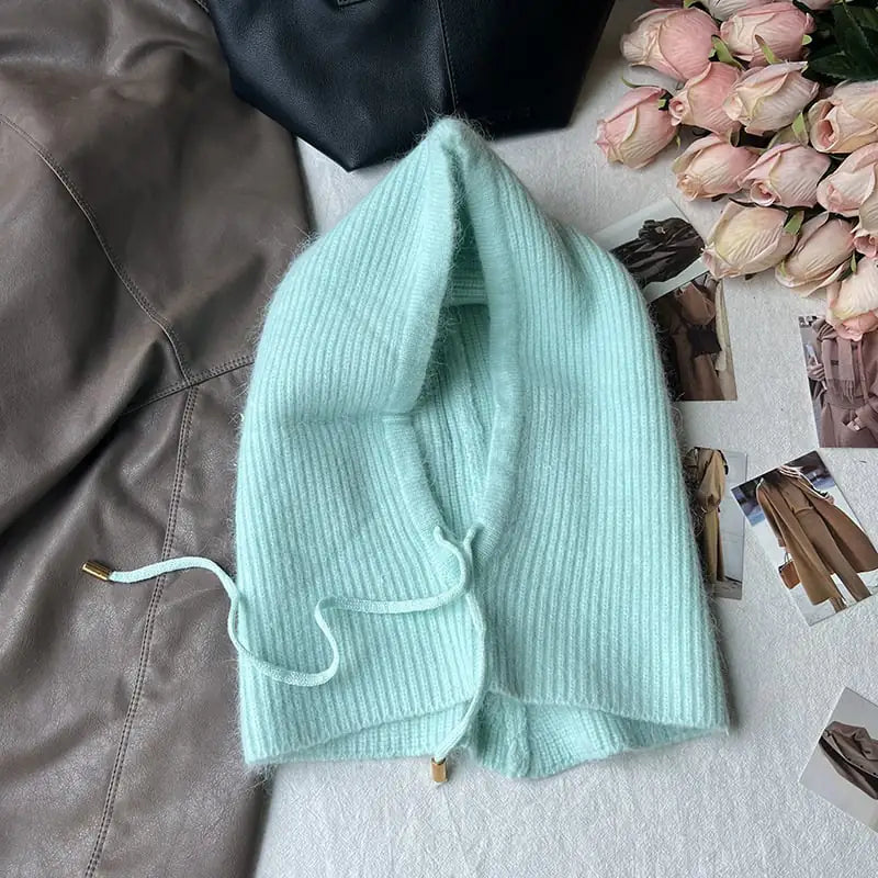 Long Rabbit Fur Scarf and Hat Set