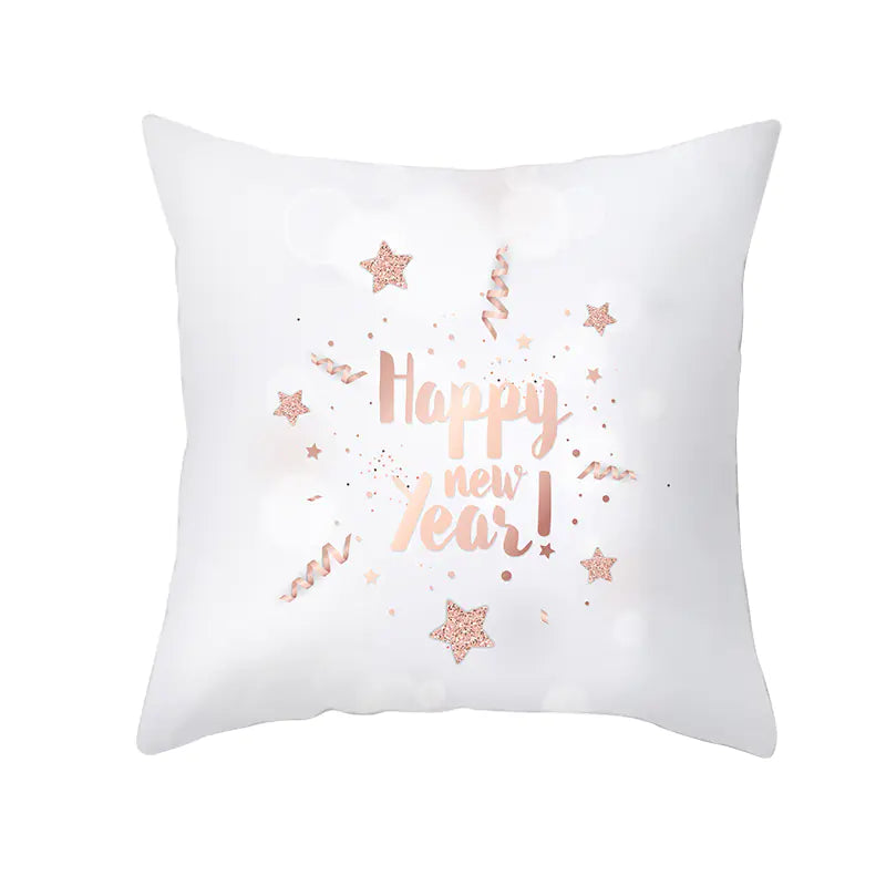 Peach Velvet Snowflake Cushion Cover
