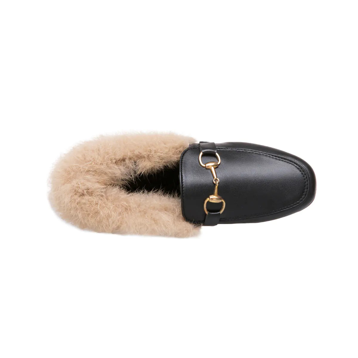 Women's Genuine Rabbit Fur Moccasins with Embroidery
