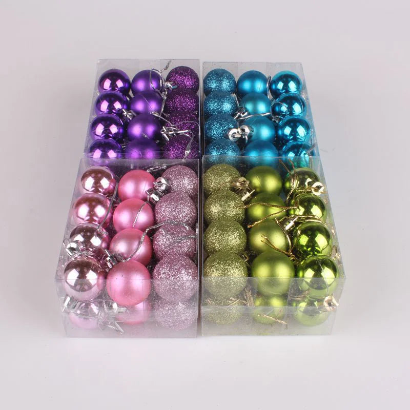 Mini Sparkle Ball Ornament Set (24-Pack / 3 cm)